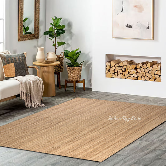 Tappeto d'ingresso in juta intrecciato a mano beige geometrico Tappeto d'ingresso in juta intrecciato a mano beige geometrico