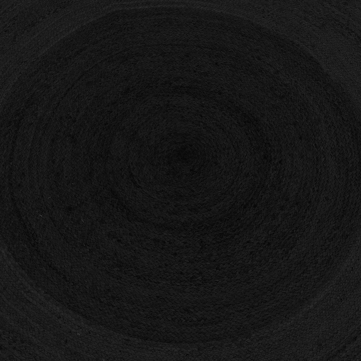 Geometric Hand Braided Black Round Out House Decor Jute Rug - Indian Rug Store Geometric Hand Braided Black Round Out House Decor Jute Rug - Indian Rug Store