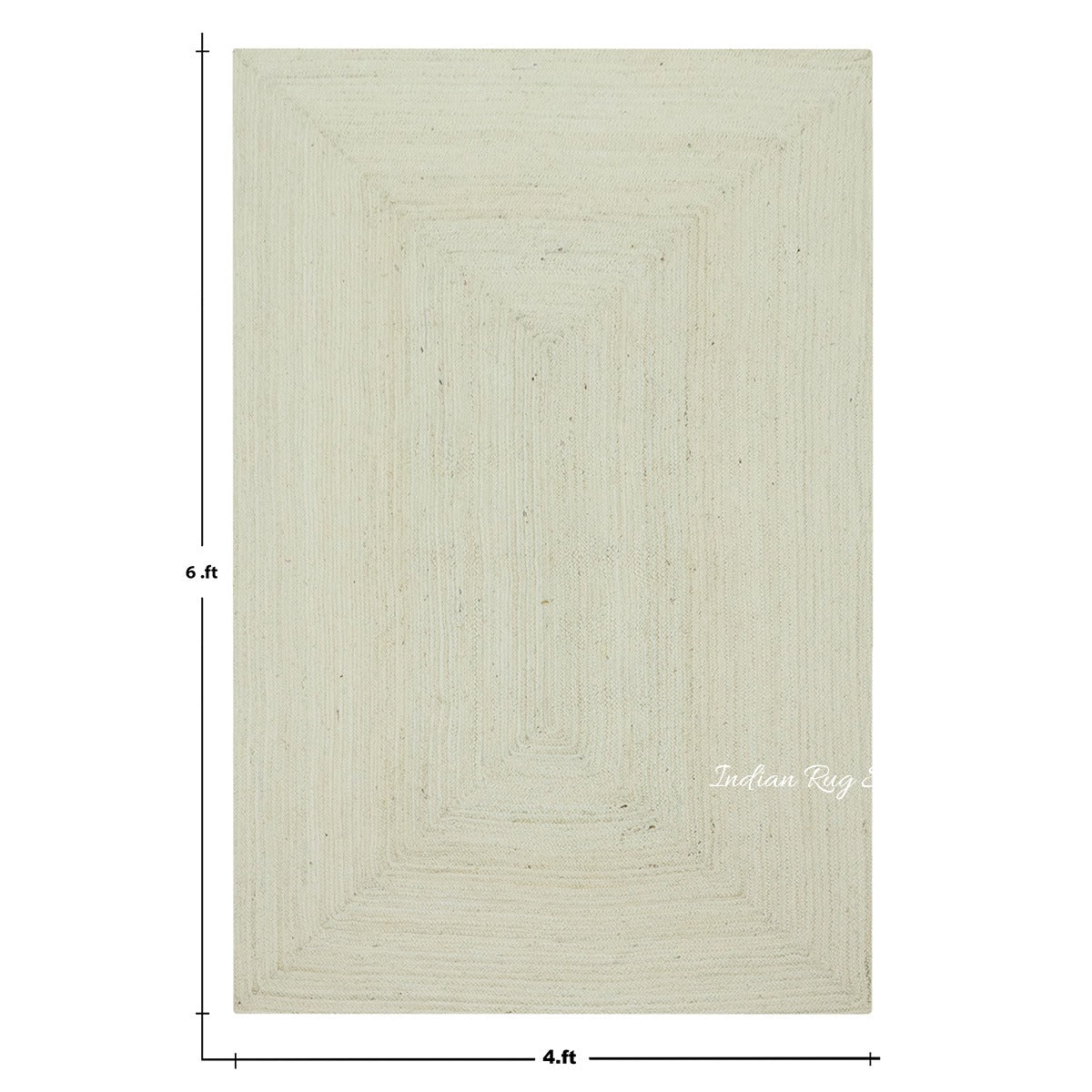 Classic White Hand Braided Natural Fibre Jute Area Rug - Indian Rug Store Classic White Hand Braided Natural Fibre Jute Area Rug - Indian Rug Store