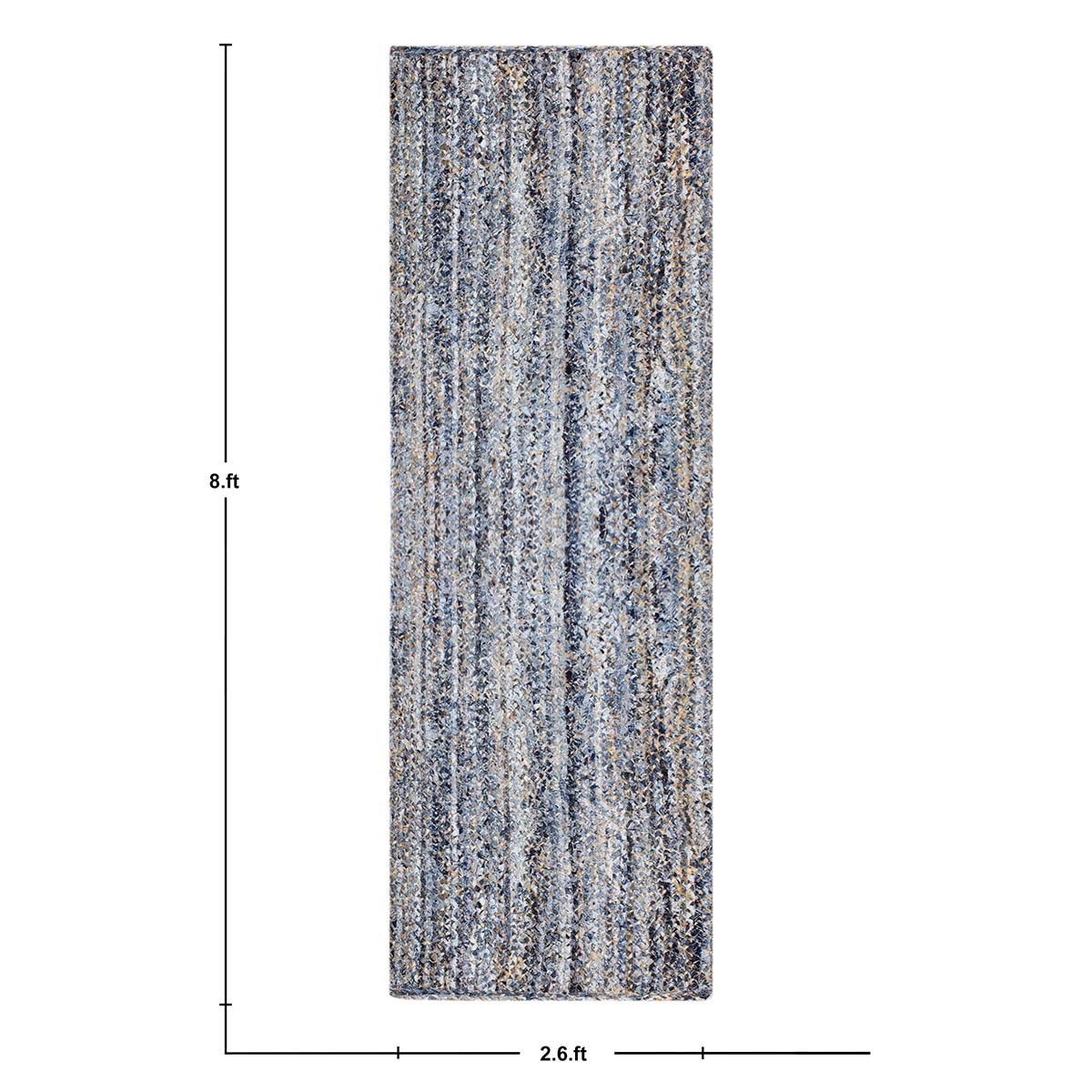 Farmhouse Decor Beige Blue Geomtrical Hand Braided Cotton Jute Rug - Indian Rug Store Farmhouse Decor Beige Blue Geomtrical Hand Braided Cotton Jute Rug - Indian Rug Store