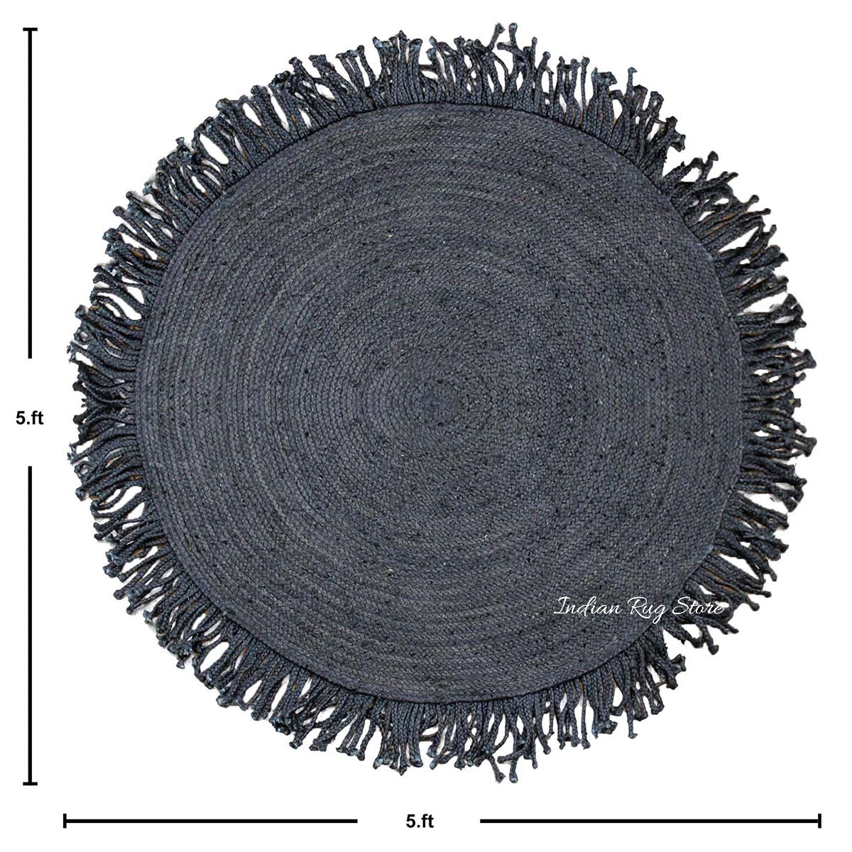 Attractive Hand Braided Black Jute Home Decor Round Area Rug - Indian Rug Store Attractive Hand Braided Black Jute Home Decor Round Area Rug - Indian Rug Store