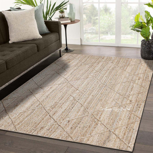 Traditional Beige Hand Braided Interior Jute Area Rug Traditional Beige Hand Braided Interior Jute Area Rug