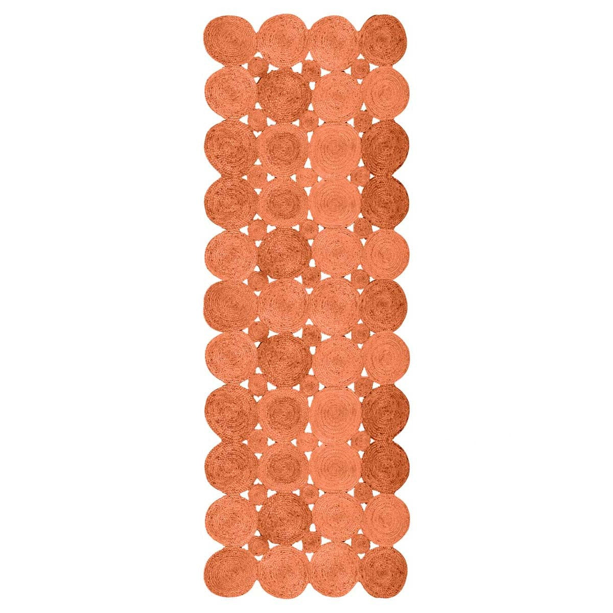 Orange Hand Braided Artistic Sea House Jute Area Rug - Indian Rug Store Orange Hand Braided Artistic Sea House Jute Area Rug - Indian Rug Store