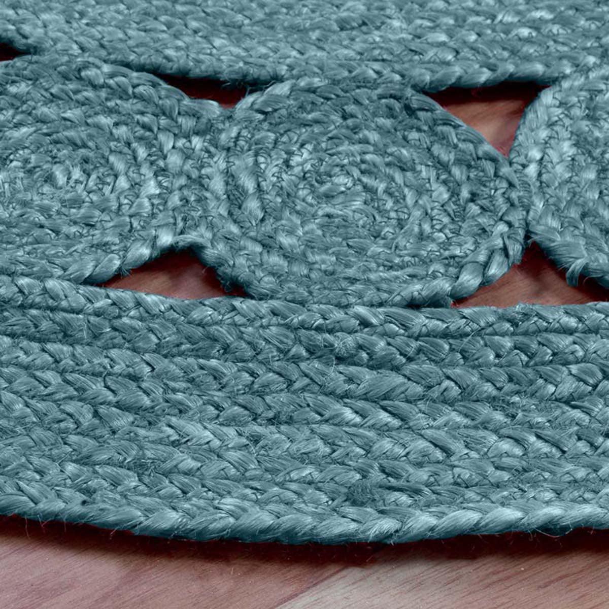 Attractive Oriental Blue Hand Braided Farmhouse Round Area Rug - Indian Rug Store Attractive Oriental Blue Hand Braided Farmhouse Round Area Rug - Indian Rug Store