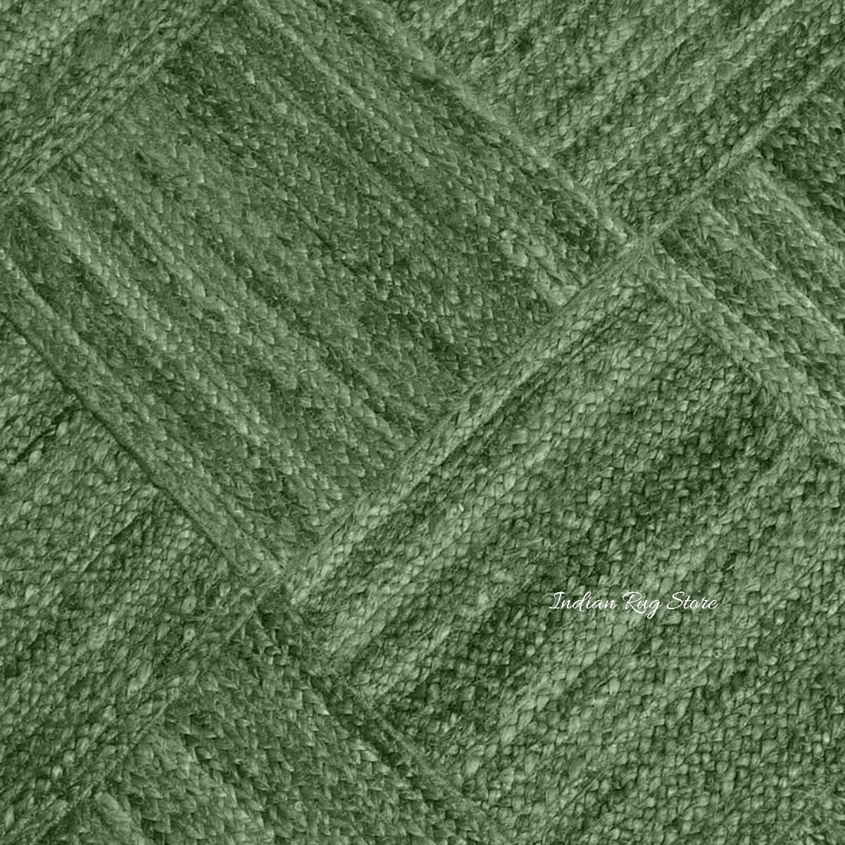 Attractive Green Hand Braided Outdoor Jute Area Rug - Indian Rug Store Attractive Green Hand Braided Outdoor Jute Area Rug - Indian Rug Store