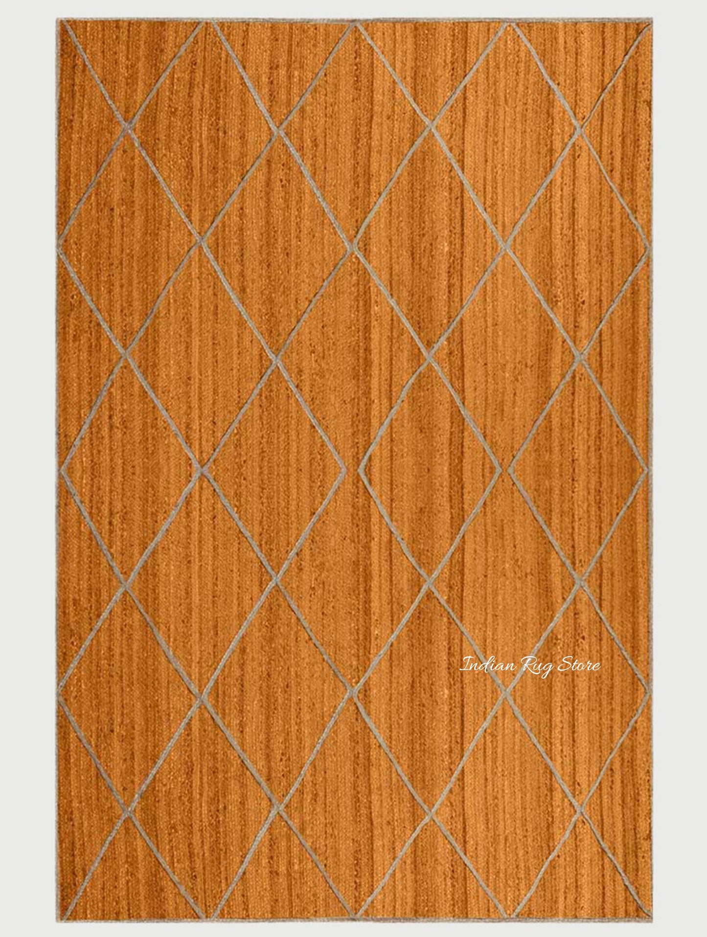 Attractive Yellow Beige Hand Braided Indoor Jute Area Rug - Indian Rug Store