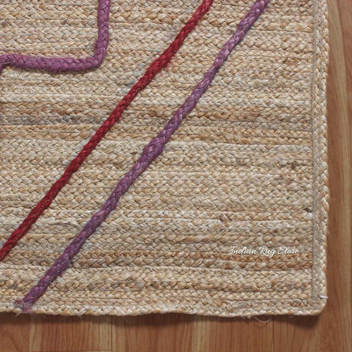 Attractive Red Beige Hand Braided Home Decor Jute Area Rug - Indian Rug Store Attractive Red Beige Hand Braided Home Decor Jute Area Rug - Indian Rug Store