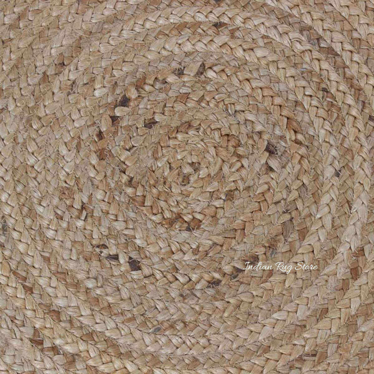Artistic Beige Hand Braided Brown Jute Lake House Round Area Rug - Indian Rug Store Artistic Beige Hand Braided Brown Jute Lake House Round Area Rug - Indian Rug Store