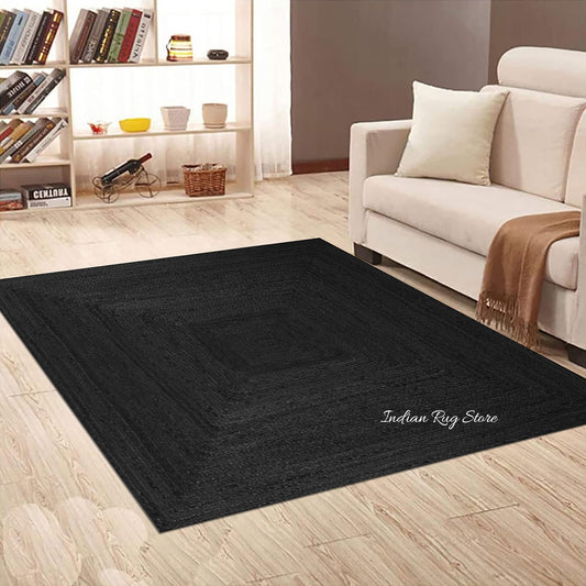 Tappeto tradizionale in juta intrecciato a mano nero Sea House Tappeto tradizionale in juta intrecciato a mano nero Sea House