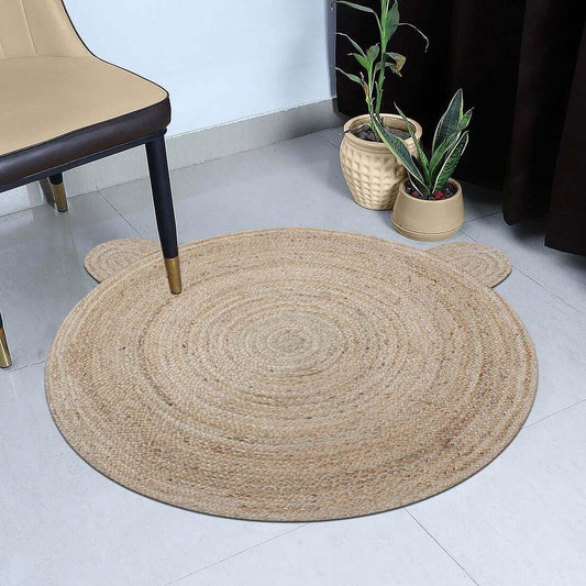 Jute Beige Indian Hand Braided Kids Play Area Rug Jute Beige Indian Hand Braided Kids Play Area Rug