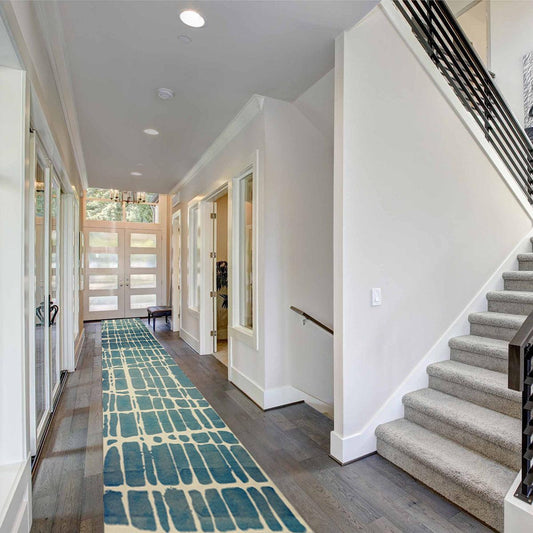 Handloom Blue Home Decor Indian Abstract Cotton Area Rug RV-11 Handloom Blue Home Decor Indian Abstract Cotton Area Rug RV-11