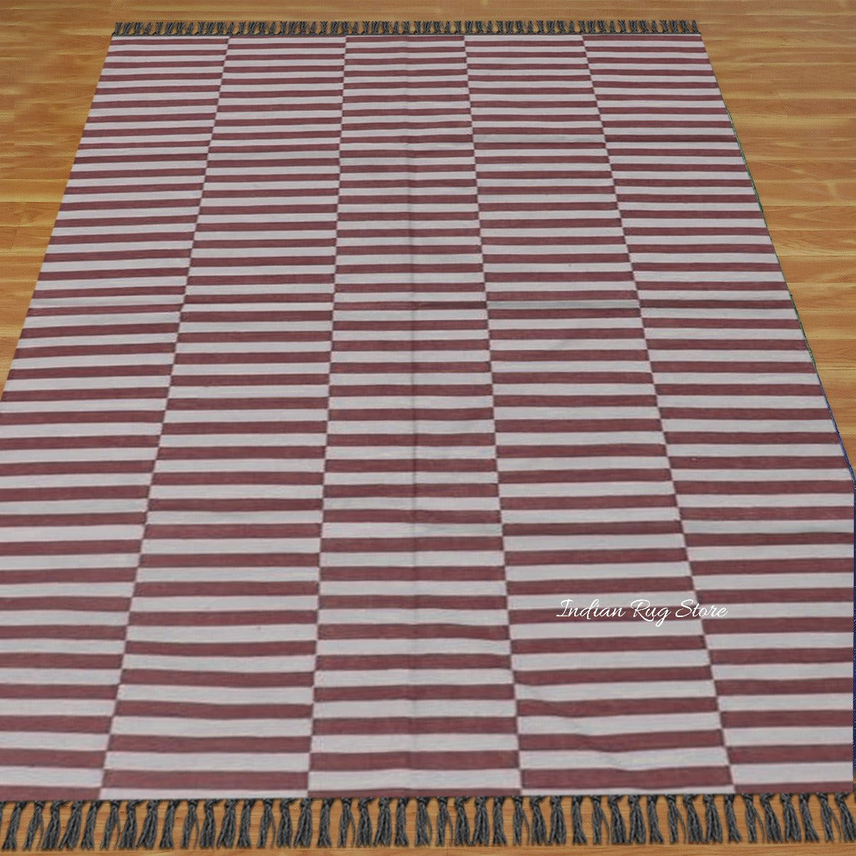 Hand Tufted Magenta Stripped Area Rug - Indian Rug Store Hand Tufted Magenta Stripped Area Rug - Indian Rug Store