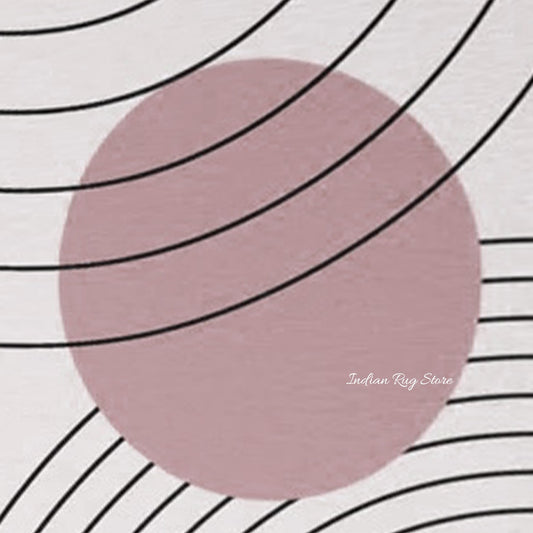 Pink and Off White Hall Area Wool Rug Pink and Off White Hall Area Wool Rug