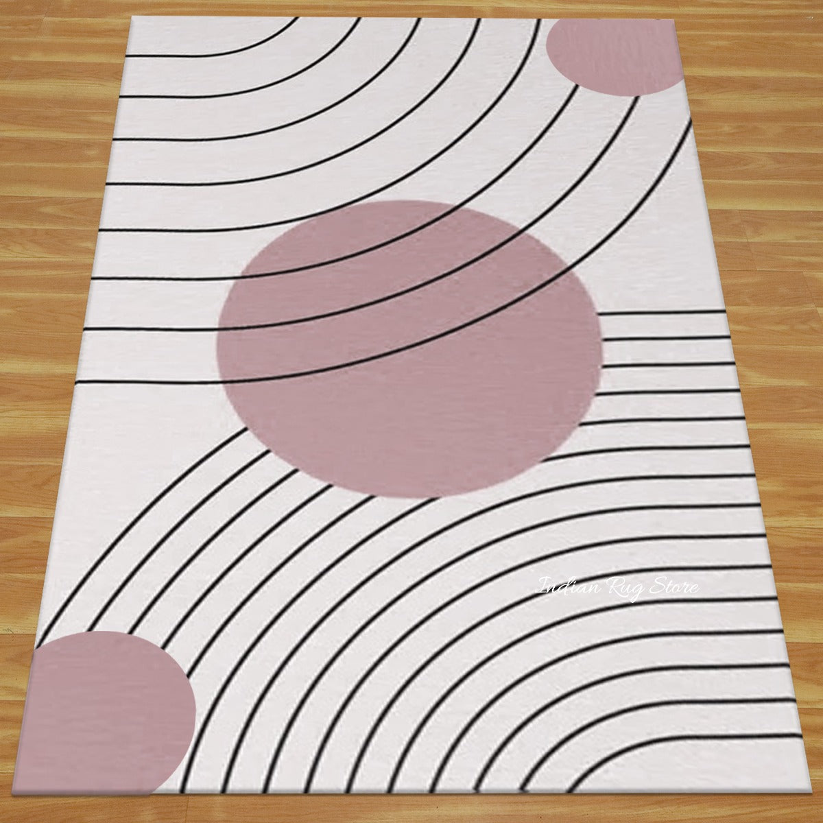 Pink and Off White Hall Area Wool Rug - Indian Rug Store Pink and Off White Hall Area Wool Rug - Indian Rug Store