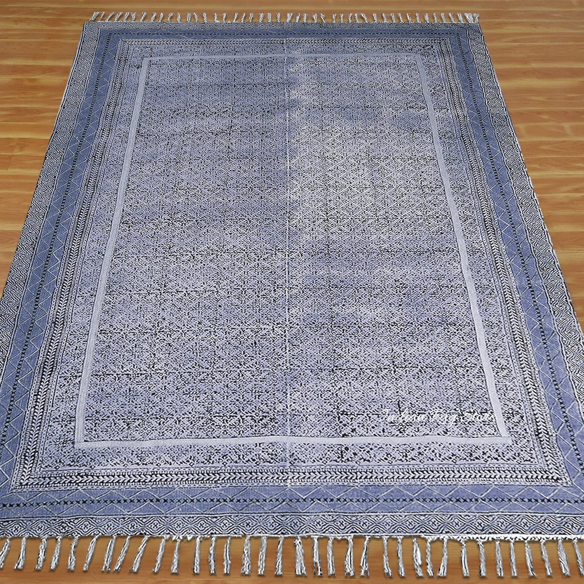Blue Hand Crafted Bedroom Area Rug - Indian Rug Store Blue Hand Crafted Bedroom Area Rug - Indian Rug Store