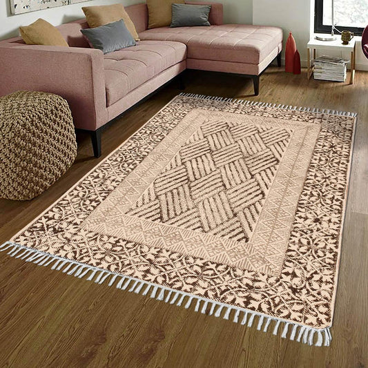 Tappeto in cotone grigio nero con stampa a blocchi a mano orientale Tappeto in cotone grigio nero con stampa a blocchi a mano orientale