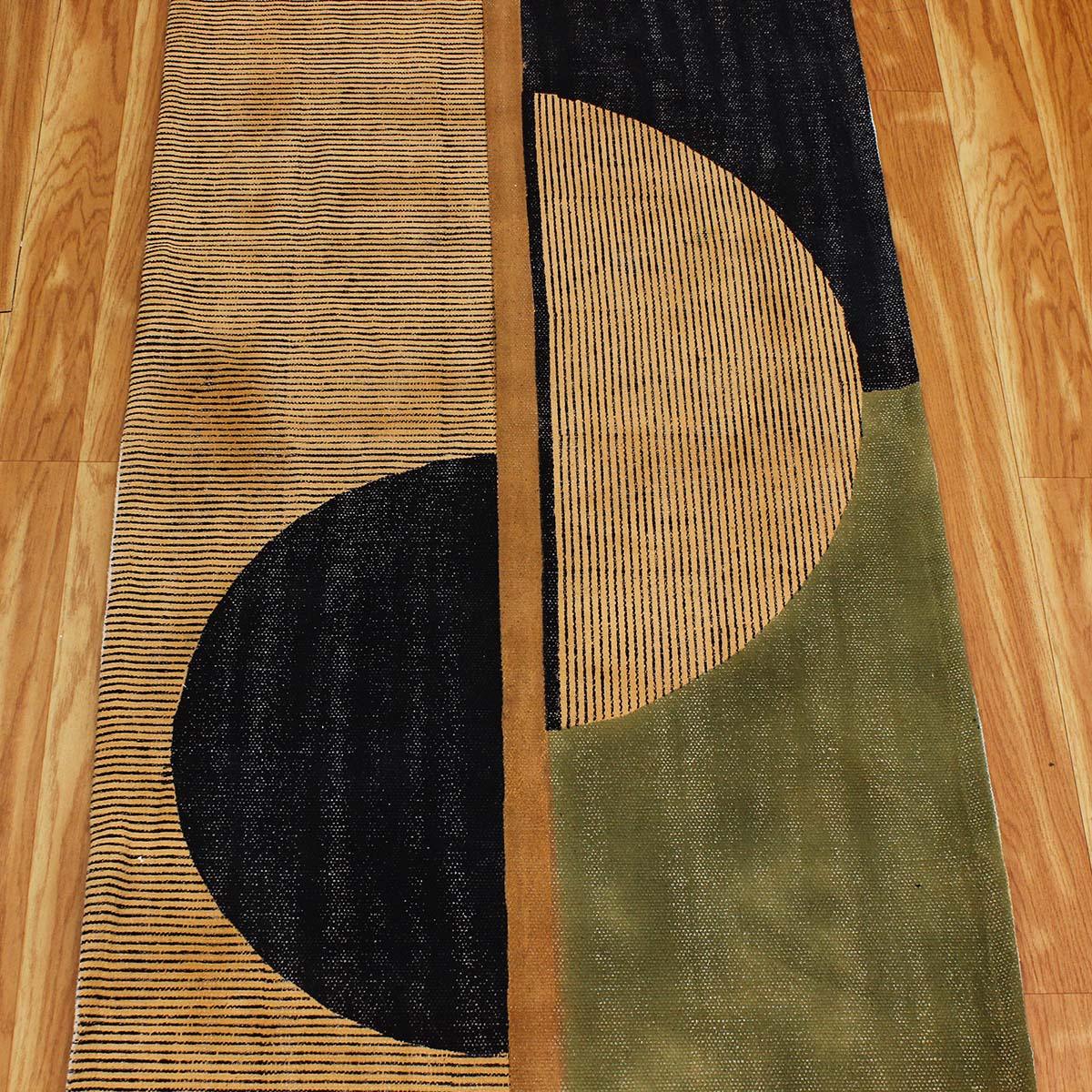 Geometric Hand Block Print Work Brown Black Interior Decor Cotton Rug - Indian Rug Store Geometric Hand Block Print Work Brown Black Interior Decor Cotton Rug - Indian Rug Store