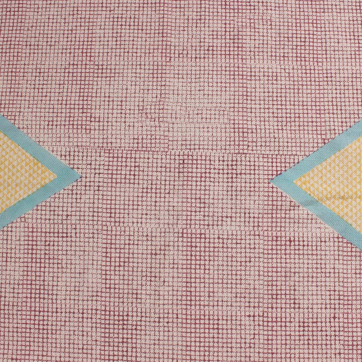 Geometric Hand Block Print Dining Hall Red Yellow Cotton Rug - Indian Rug Store Geometric Hand Block Print Dining Hall Red Yellow Cotton Rug - Indian Rug Store