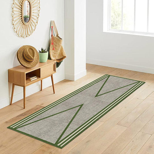 Eco Friendly Thread Work Green Black Entry Way Cotton Dhurries Eco Friendly Thread Work Green Black Entry Way Cotton Dhurries