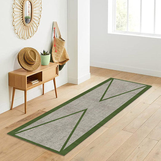 Natural Fiber Thread Work Green Black Entrance Cotton Dhurries Natural Fiber Thread Work Green Black Entrance Cotton Dhurries