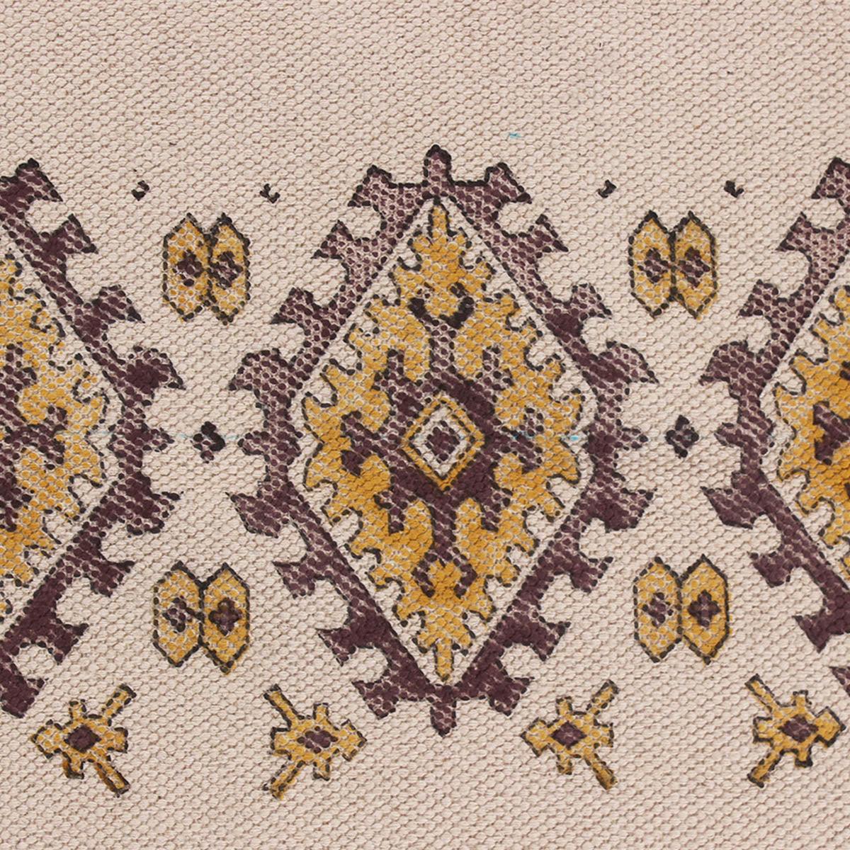 Hand Block Print Work Geometric Trendy Beige Black Living Area Cotton Rug - Indian Rug Store Hand Block Print Work Geometric Trendy Beige Black Living Area Cotton Rug - Indian Rug Store