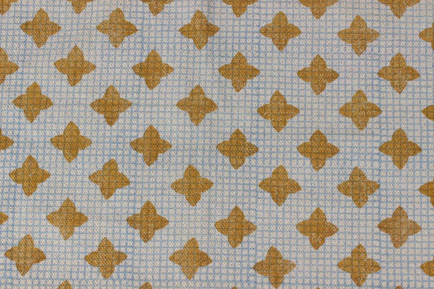 Geometric Hand Block Print Yellow Blue Classic Entrance Decor Cotton Rug - Indian Rug Store Geometric Hand Block Print Yellow Blue Classic Entrance Decor Cotton Rug - Indian Rug Store