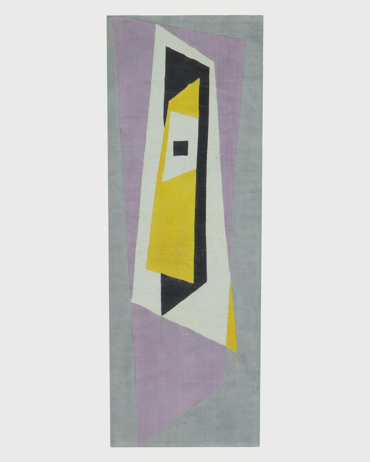 Alfombra de algodón con estampado de bloques hechos a mano en borde, color amarillo y negro, elegante decoración para entrada