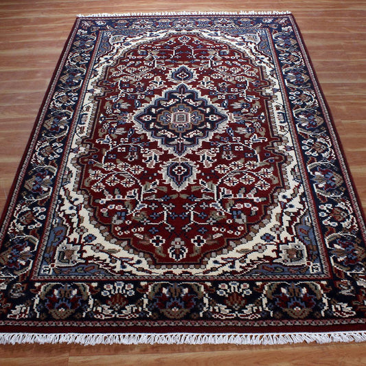 Alfombras orientales de lana con mechones hechos a mano en rojo 2575 Alfombras orientales de lana con mechones hechos a mano en rojo 2575