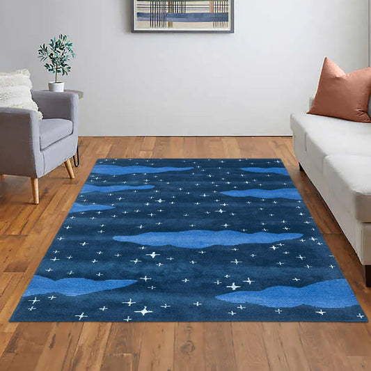Hand Tufted Wool Blue Modren Kids Play Area Rug Hand Tufted Wool Blue Modren Kids Play Area Rug