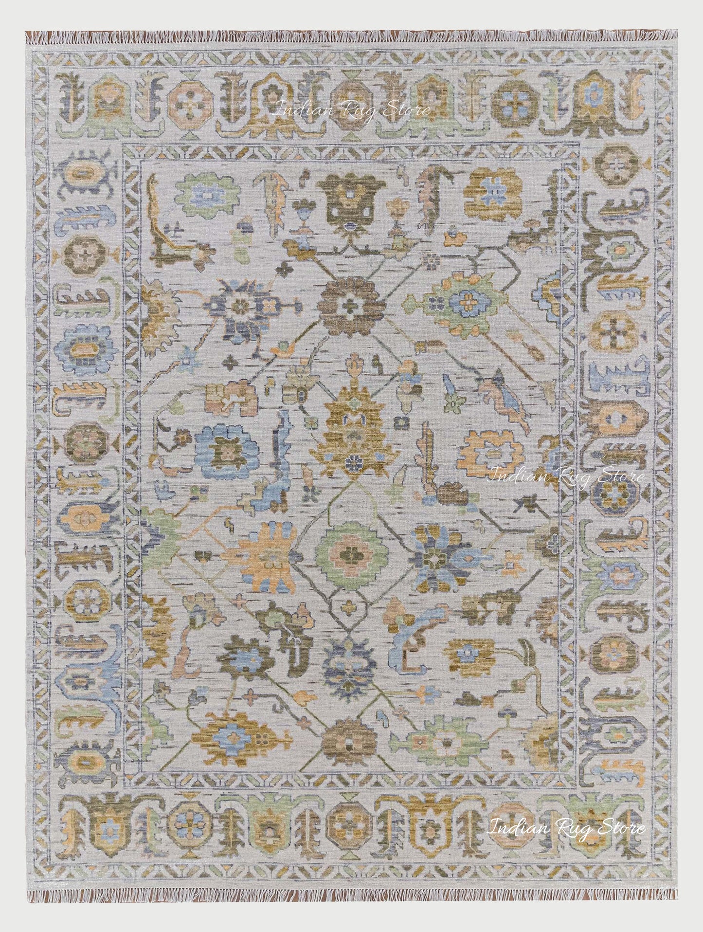 Brown Hall room Oushak Wool Rug - Indian Rug Store
