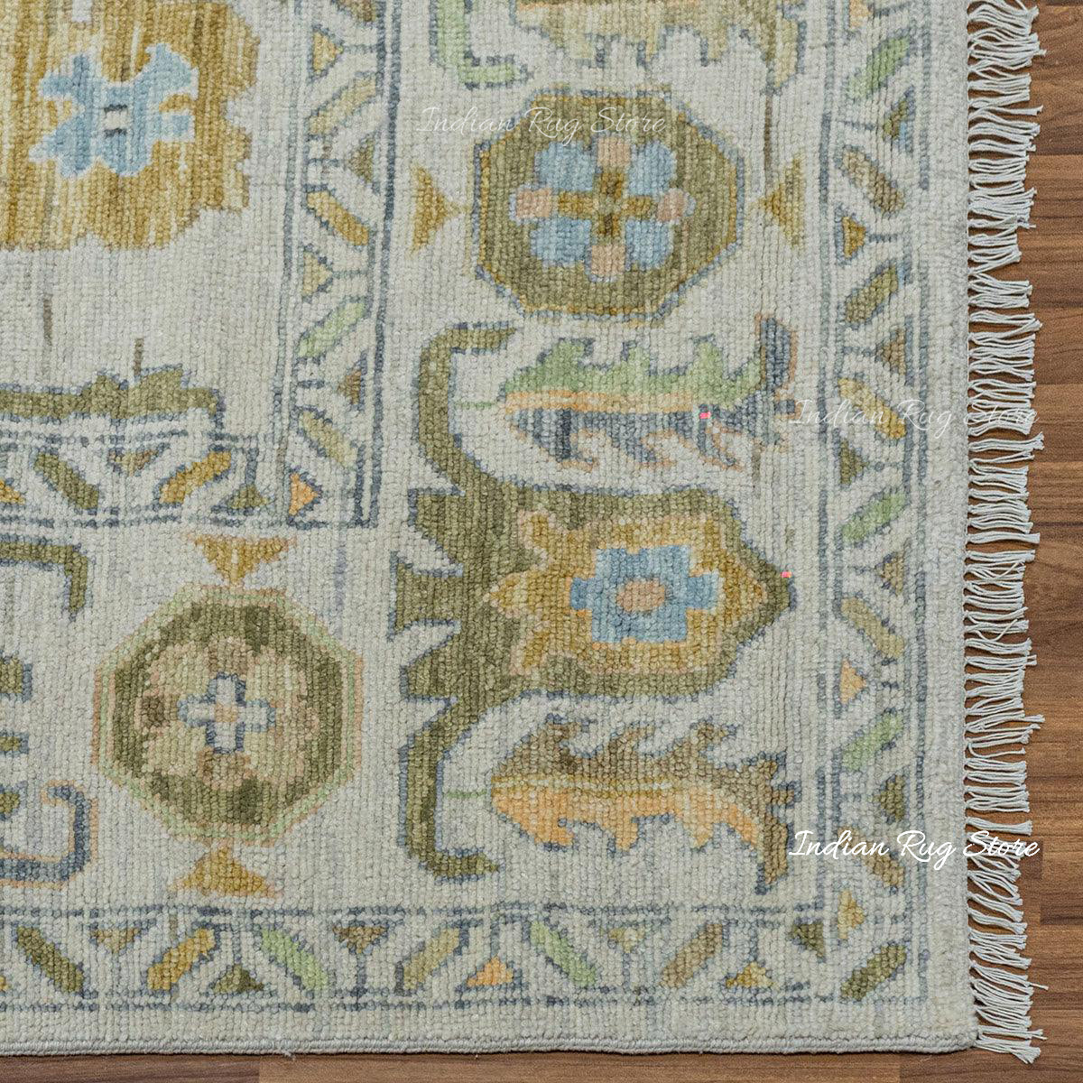 Brown Hall room Oushak Wool Rug - Indian Rug Store