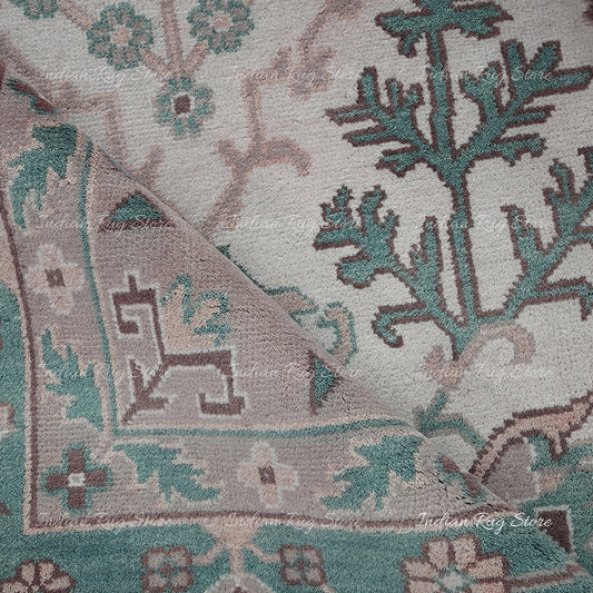 Handmade Indian Oushak Hand Knotted Wool Rug Handmade Indian Oushak Hand Knotted Wool Rug