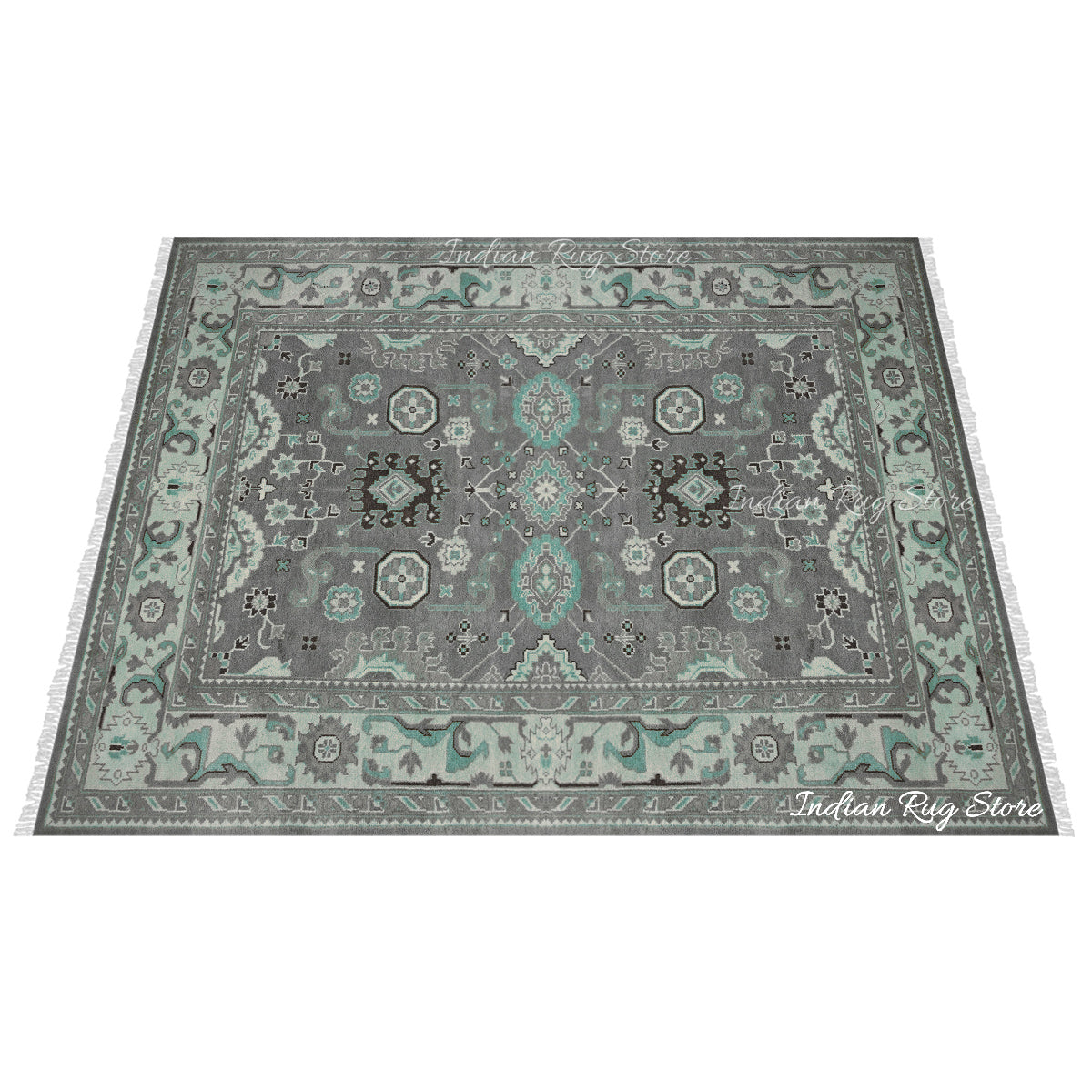 Multicolor Bedroom Hand Knotted Wool Rug - Indian Rug Store Multicolor Bedroom Hand Knotted Wool Rug - Indian Rug Store