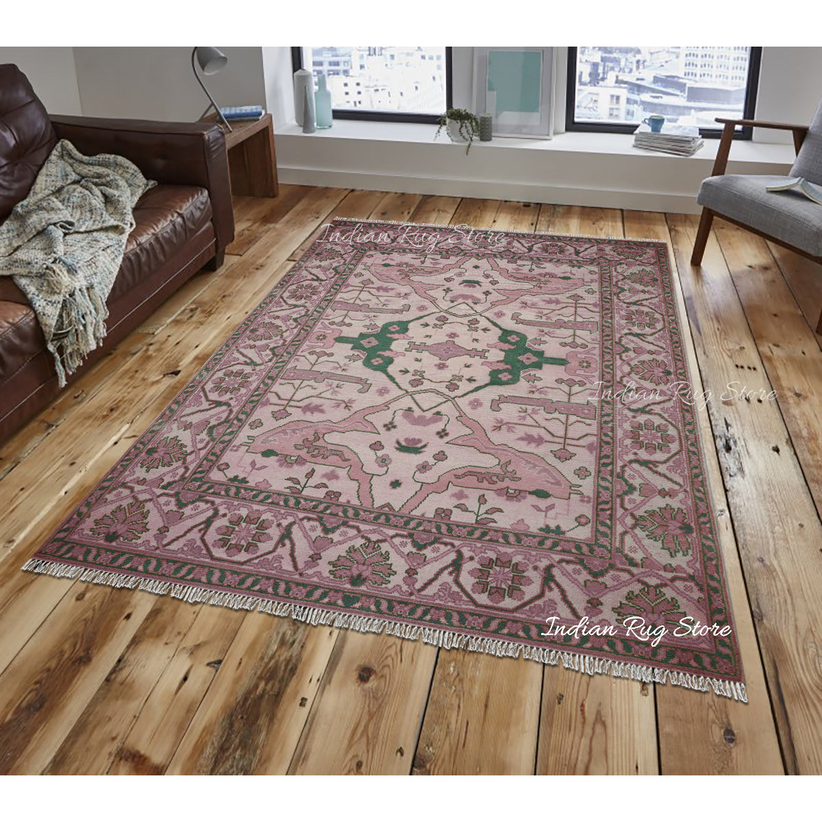Red Multicolor Traditional Turkish Wool Rug - Indian Rug Store