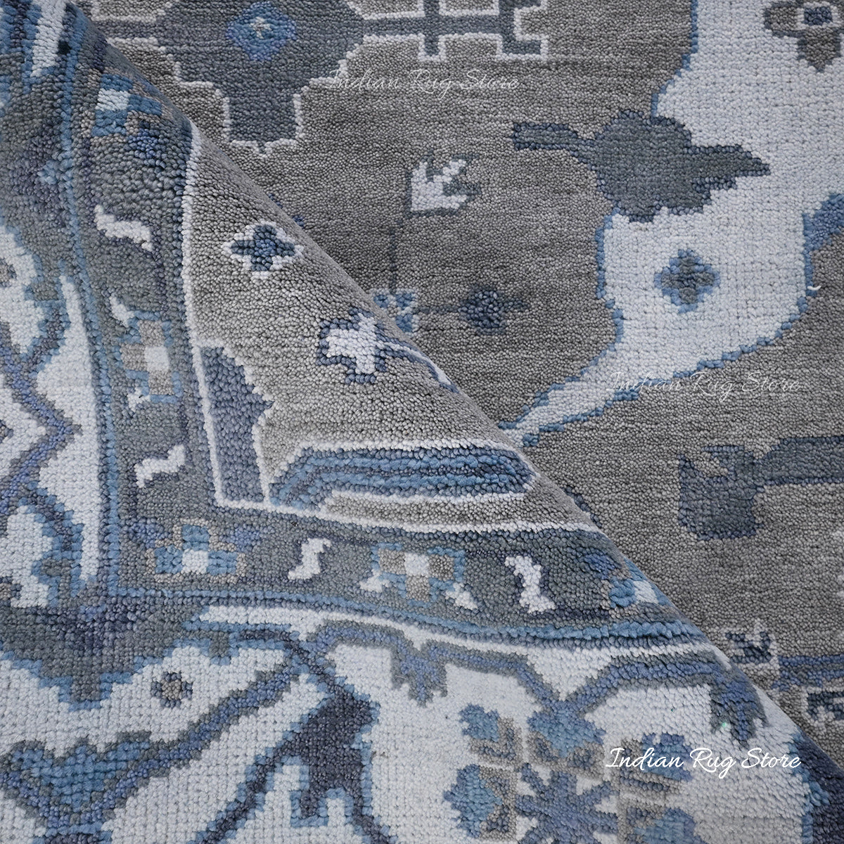 Handmade Gray Mutlicolor Bedroom Living Room Rug - Indian Rug Store