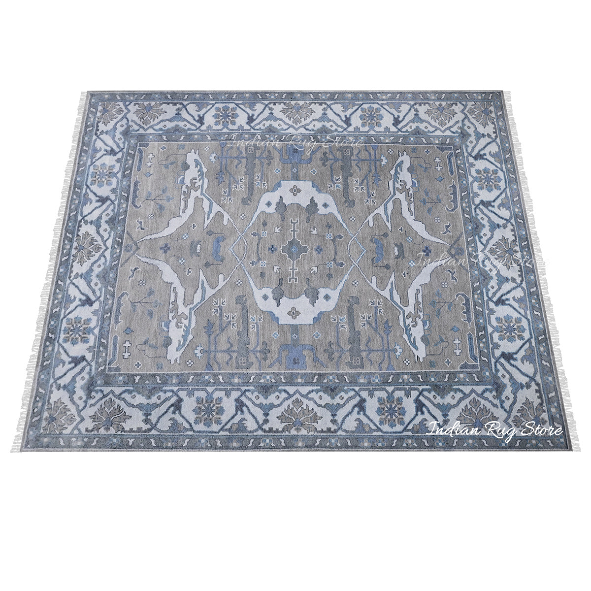 Handmade Gray Mutlicolor Bedroom Living Room Rug - Indian Rug Store Handmade Gray Mutlicolor Bedroom Living Room Rug - Indian Rug Store