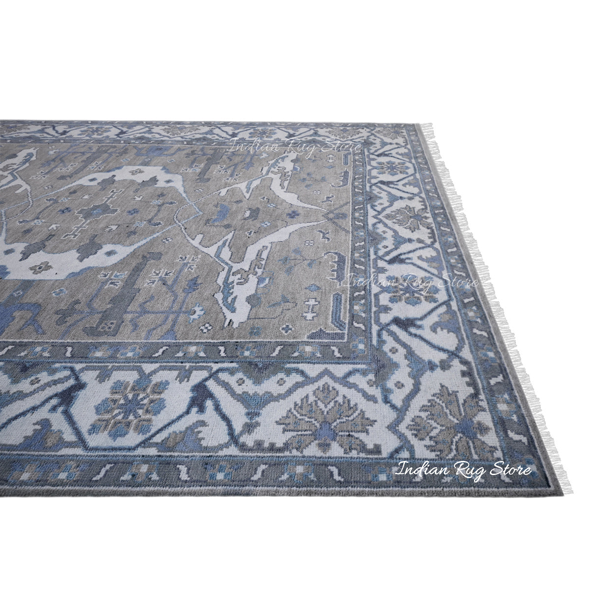 Handmade Gray Mutlicolor Bedroom Living Room Rug - Indian Rug Store