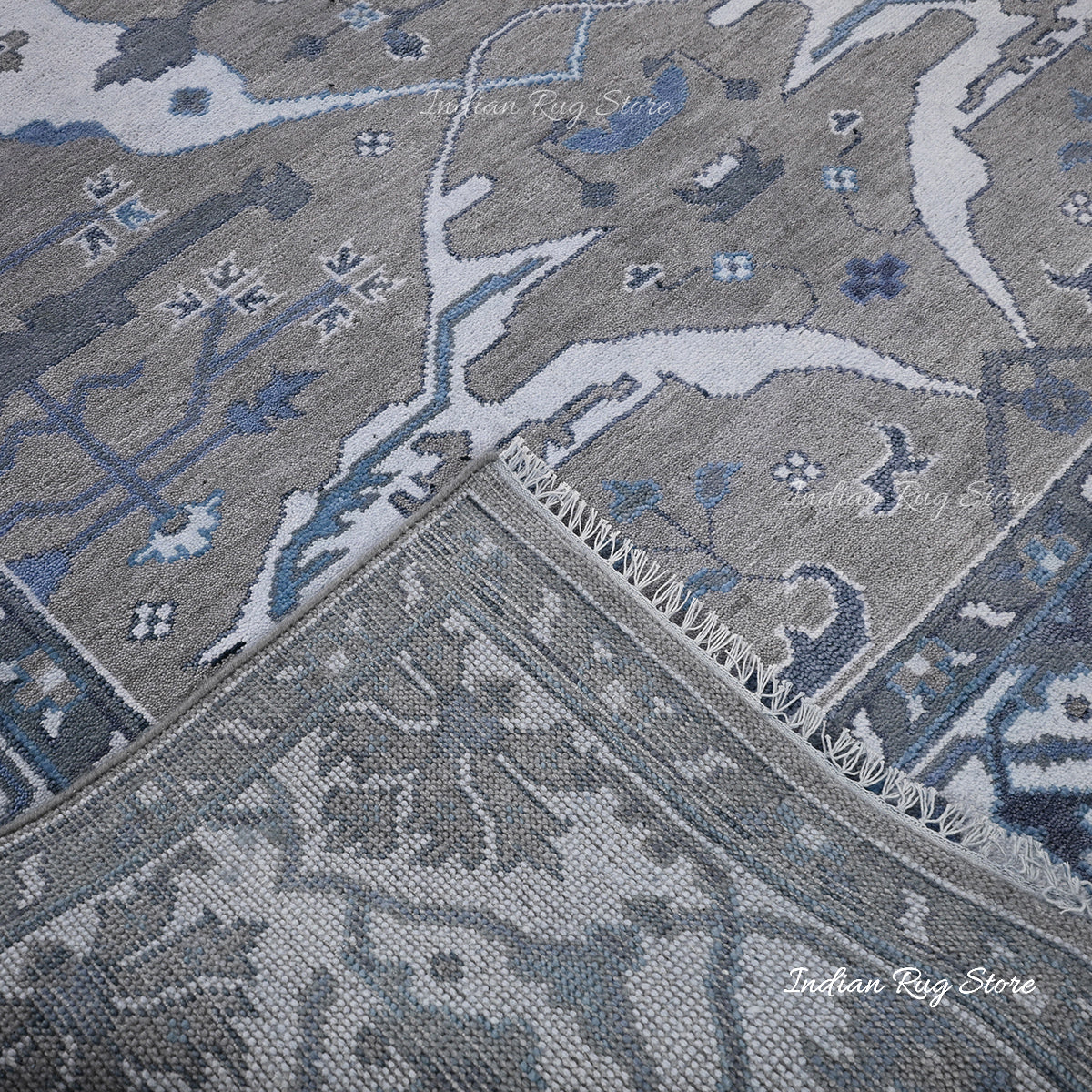Handmade Gray Mutlicolor Bedroom Living Room Rug - Indian Rug Store