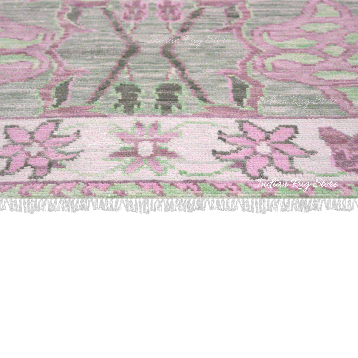 Pink Bedroom Hand Knotted Wool Accent Area Rug - Indian Rug Store Pink Bedroom Hand Knotted Wool Accent Area Rug - Indian Rug Store