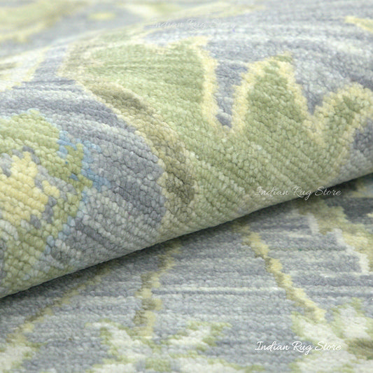 Alfombra decorativa de lana anudada a mano para dormitorio de color gris Alfombra decorativa de lana anudada a mano para dormitorio de color gris