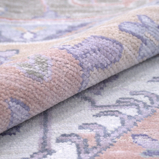 Tappeto multicolore verde in lana annodato a mano per soggiorno Tappeto multicolore verde in lana annodato a mano per soggiorno