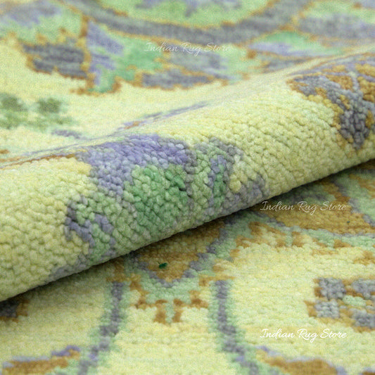 Hand Knotted Turkish Wool Green Rug Hand Knotted Turkish Wool Green Rug