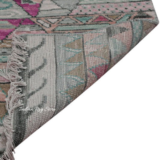 Alfombra multicolor gris hecha a mano para el porche delantero del dormitorio Alfombra multicolor gris hecha a mano para el porche delantero del dormitorio