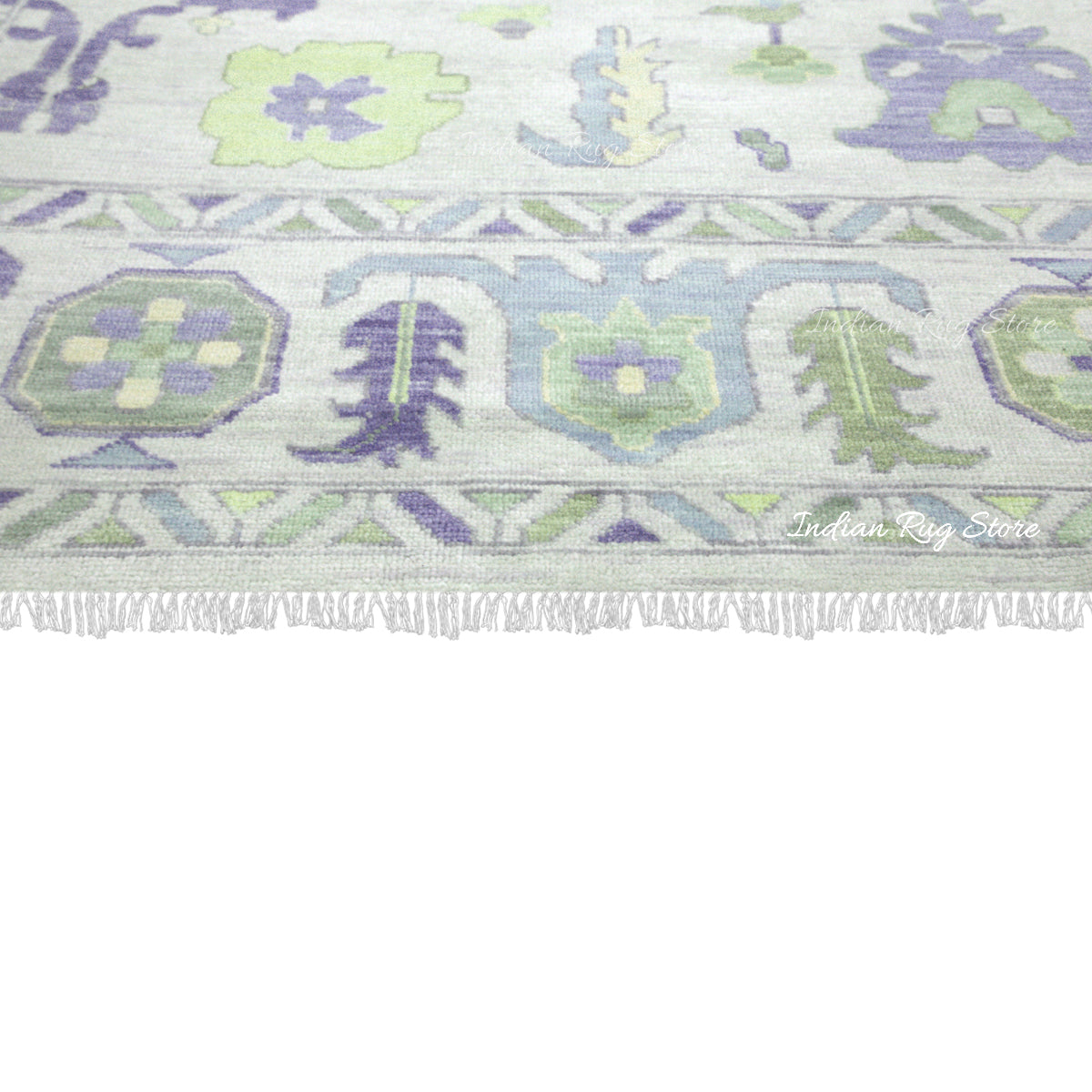 Hand Knotted Blue Oushak Wool Outdoor Rug - Indian Rug Store Hand Knotted Blue Oushak Wool Outdoor Rug - Indian Rug Store