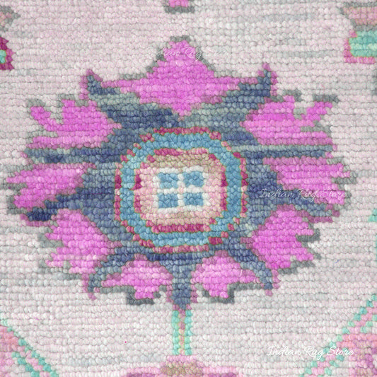 Alfombra tradicional Oushak multicolor gris para comedor Alfombra tradicional Oushak multicolor gris para comedor