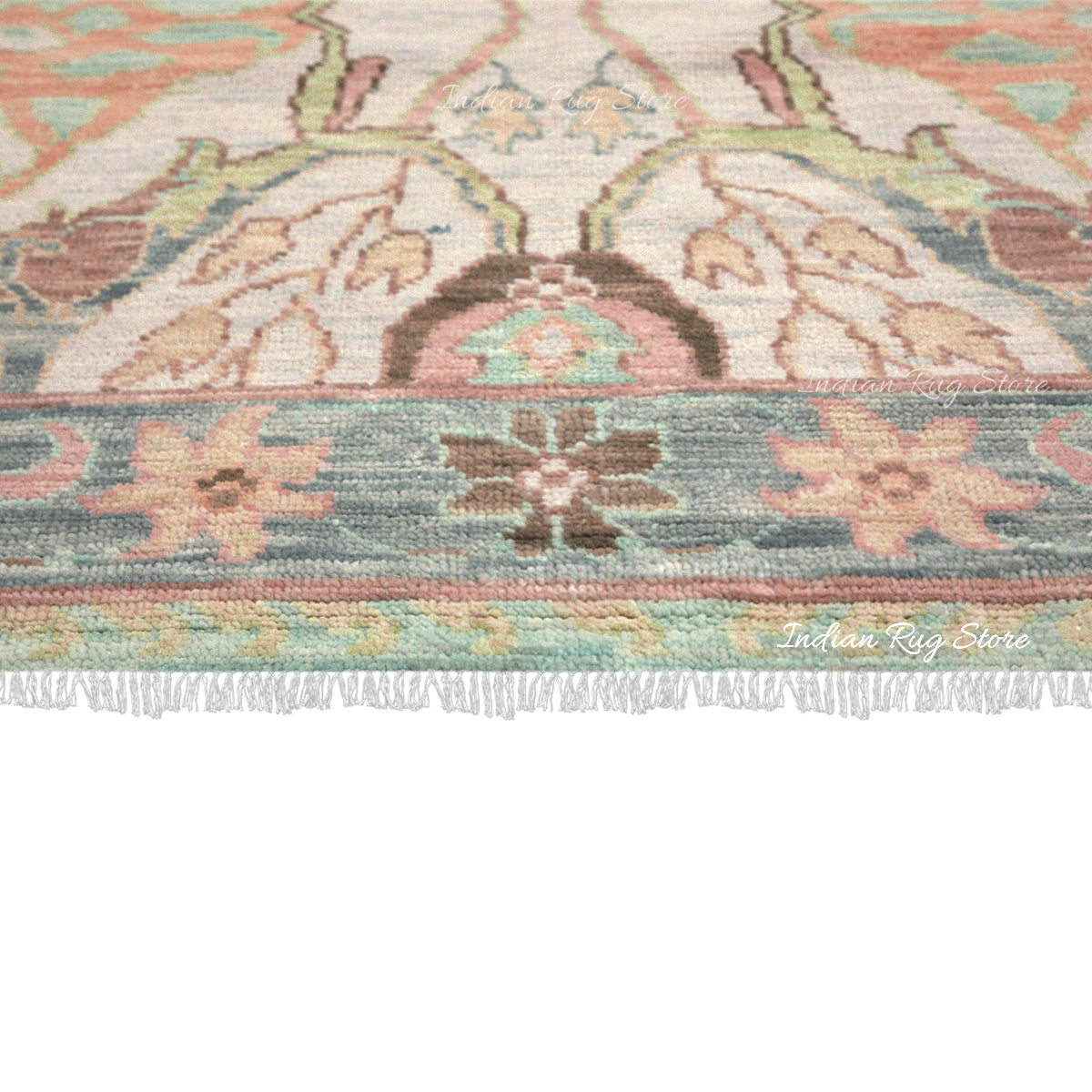 Hand Knotted Oushak Wool Mat - Indian Rug Store Hand Knotted Oushak Wool Mat - Indian Rug Store