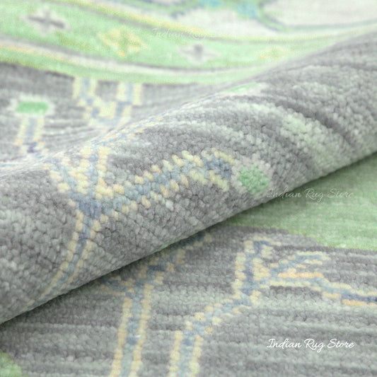 Natural Green Bedroom Oushak Wool Traditional Rug Natural Green Bedroom Oushak Wool Traditional Rug