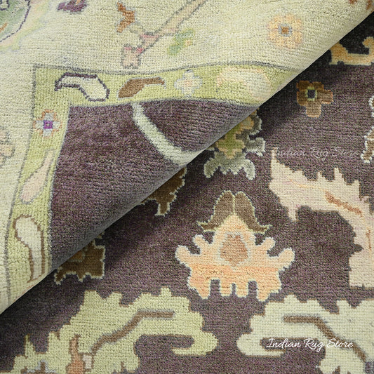 Tappeto fatto a mano in lana blu Oushak per la casa colonica Tappeto fatto a mano in lana blu Oushak per la casa colonica