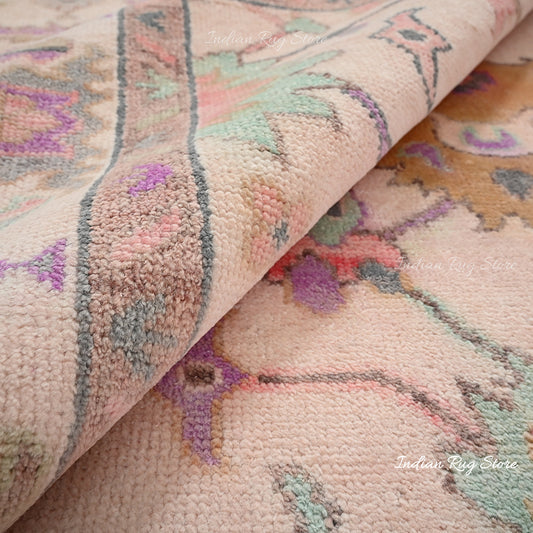 Tappeto da camera da letto tradizionale annodato a mano in lana Oushak Tappeto da camera da letto tradizionale annodato a mano in lana Oushak