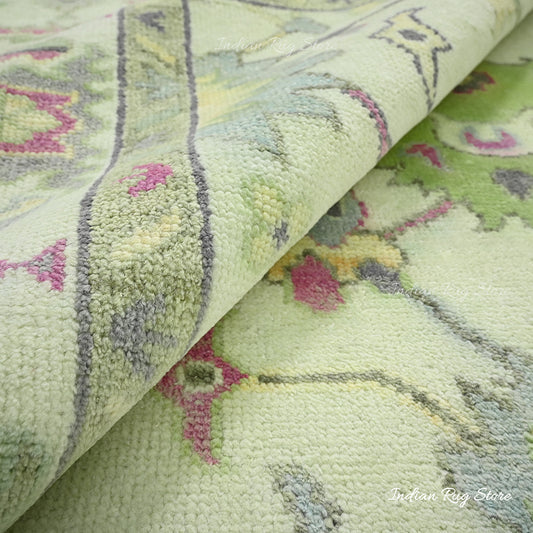 Tappeto da camera da letto tradizionale annodato a mano in lana Oushak Tappeto da camera da letto tradizionale annodato a mano in lana Oushak